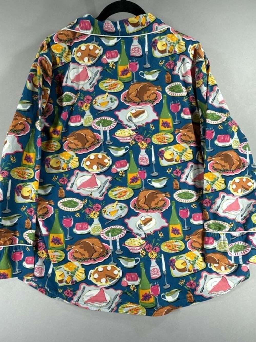 Printfresh x Anthropologie Festive Feast Thanksgiving Dinner Long Sleeve Pajama - Picture 8 of 16